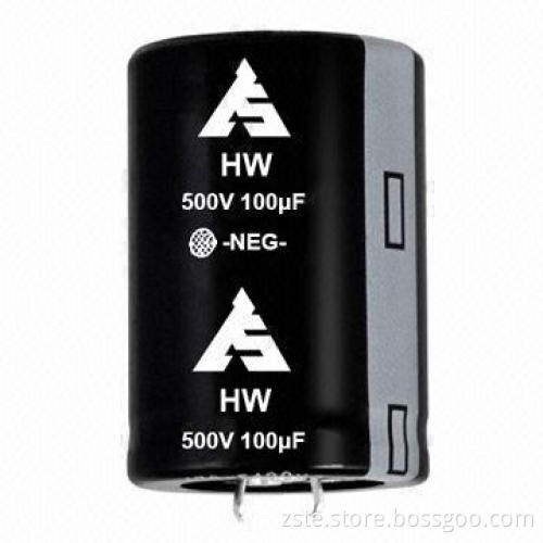 Snap-in e-cap, HW series, 500V, 100uf